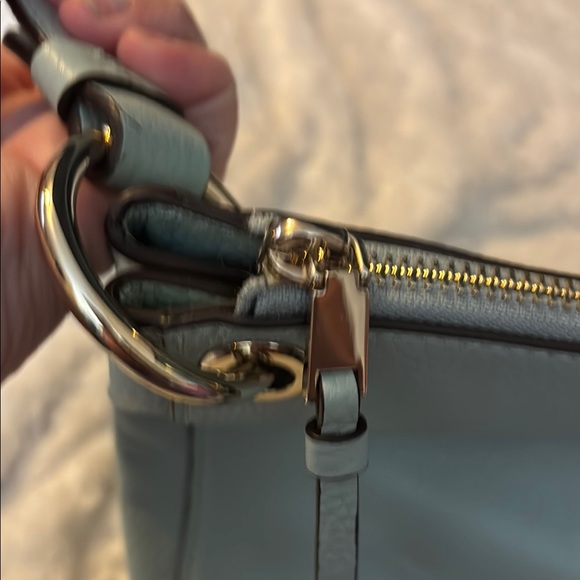 Kate Spade Blue Leather Shoulder Bag with Silver Hardware - Picture 8 of 16